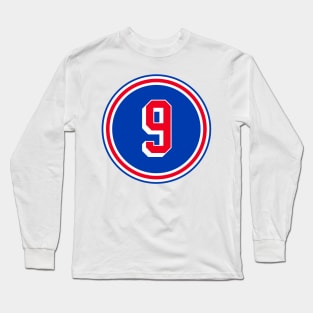 Adam Graves Number 9 Jersey New York Rangers Inspired Long Sleeve T-Shirt